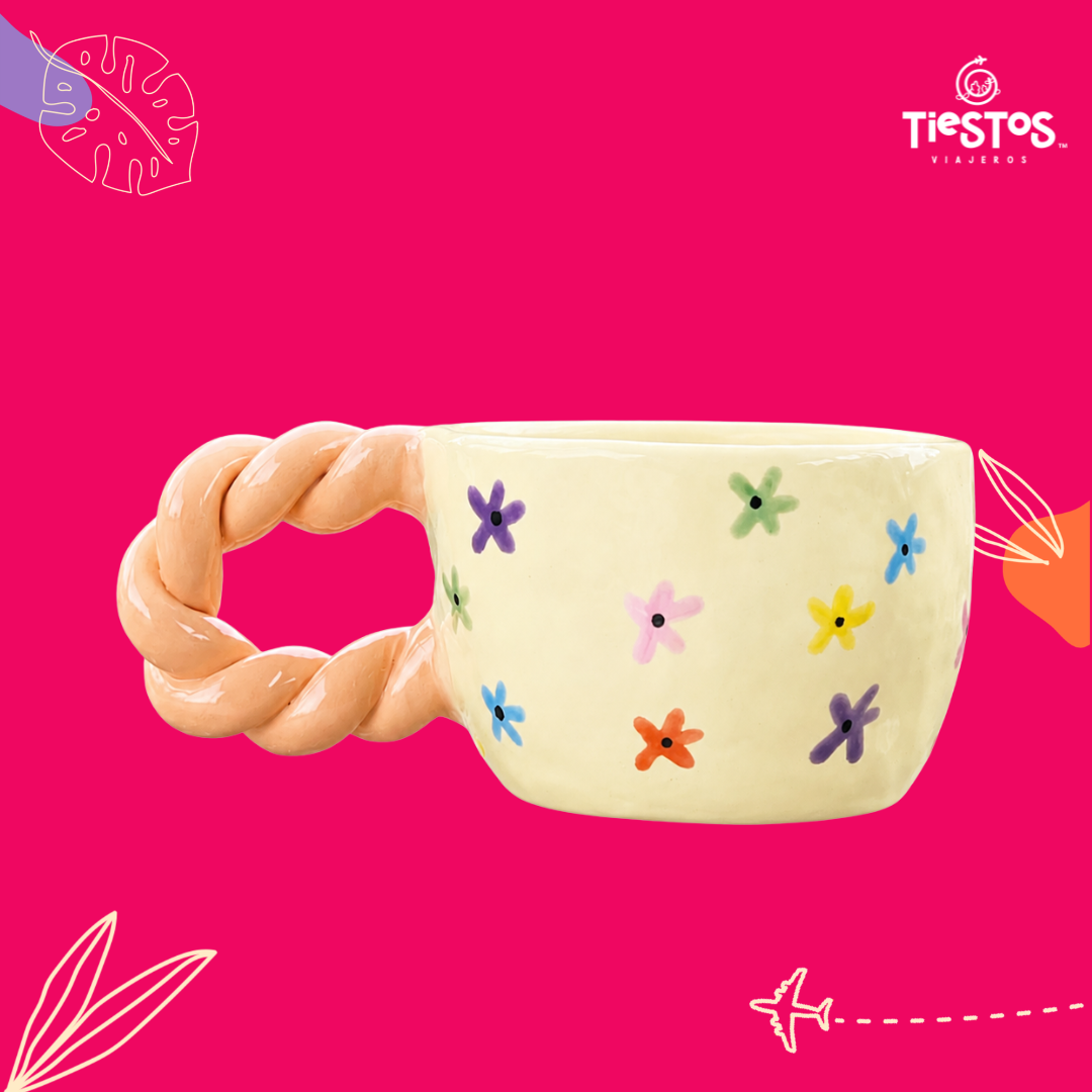 Taza con asa trenzada - naranja