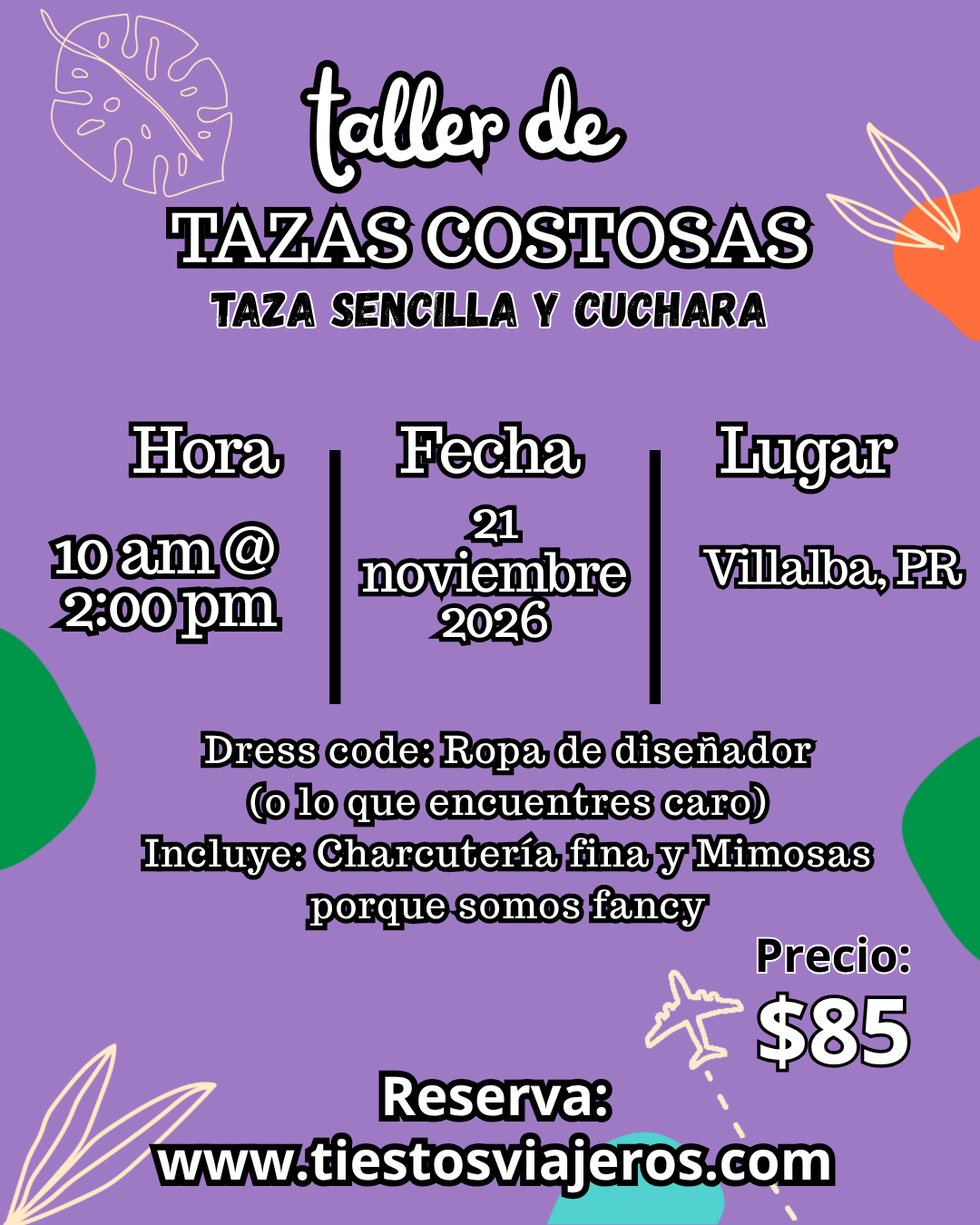 Taller de Tazas Costosas - Taza Sencilla y cuchara