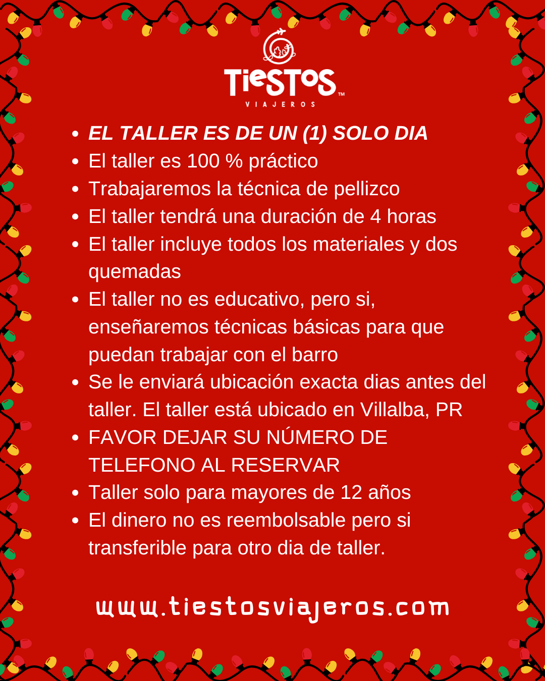 Taller de cerámica - 20 de diciembre de 2025